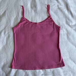 Vtg Cami Tank Top Y2K Preppy Coquette Layer Capsule Made in The USA 100% Cotton